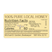 はちみつ栄養リトルビー差出人住所ラベル ラベル (正面)