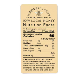 はちみつ栄養乳児警告&ビー出荷サイズ ラベル