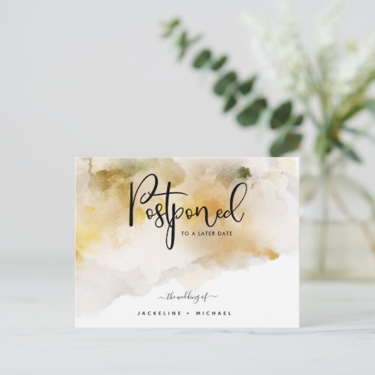 はちみつ水カラー結婚延期の発表 ポストカード (スタンド正面)