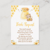 はちみつ熊の赤ちゃんシャワーブックリクエスト エンクロージャーカード (正面)