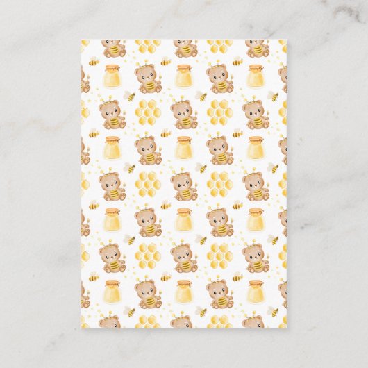 はちみつ熊の赤ちゃんシャワーブックリクエスト エンクロージャーカード (裏面)