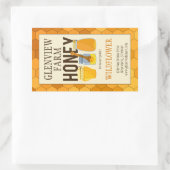 はちみつ瓶とハニカム製品ラベル 長方形シール (バッグ)