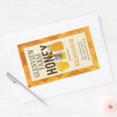 はちみつ瓶とハニカム製品ラベル 長方形シール (封筒)