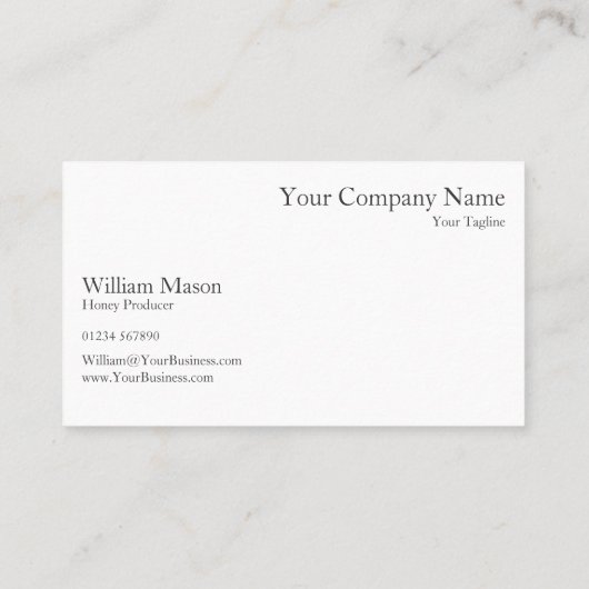 はちみつ瓶とハニカム – 名刺 (裏面)