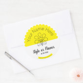 はちみつ瓶と蓋ラベル – 自分の言葉を追加する ラウンドシール (封筒)