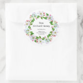 はちみつ瓶の水色ラベル | Orchard Honey ラウンドシール (バッグ)