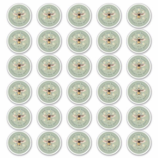 はちみつ瓶ラベルハニービーアピラ2 INCHスタンプ シール (正面)