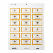 はちみつ瓶ラベル蜜蜂アピアニカムイエロー ラベル (フルシート)