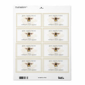 はちみつ瓶ラベル蜜蜂ハニカムアンティーク ラベル (フルシート)