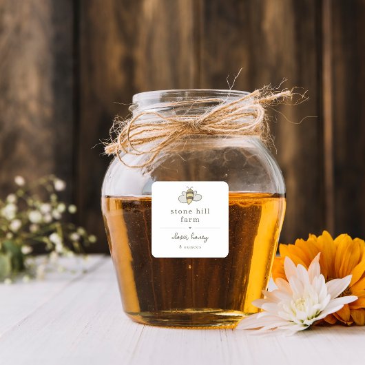 はちみつ瓶ラベル スクエアシール