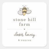 はちみつ瓶ラベル スクエアシール (正面)