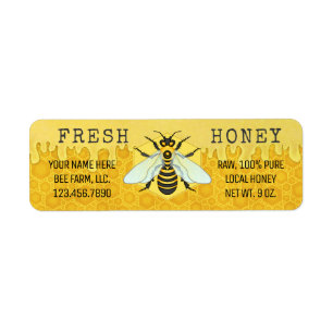 はちみつ瓶ラベル ミツバチ(Honeybee Huminous Apiary Bees) ラベル