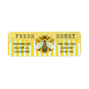 はちみつ瓶ラベル ミツバチ(Honeybee Huminous Apiary Bees) ラベル