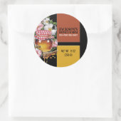 はちみつ瓶 – ビーヤードハニーファーム製品ラベル ラウンドシール (バッグ)