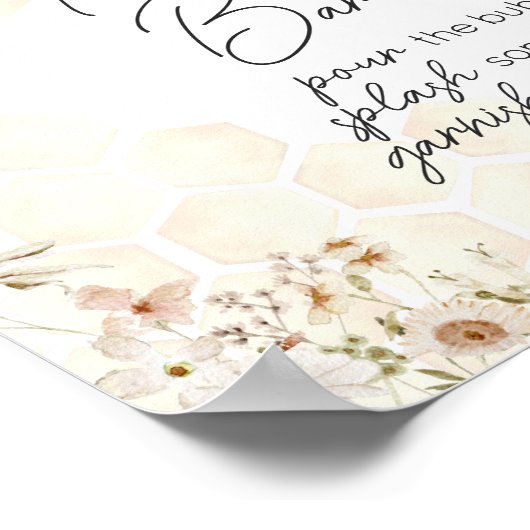 はちみつ蜂の赤ちゃんシャワー封筒ステーション ポスター (角)