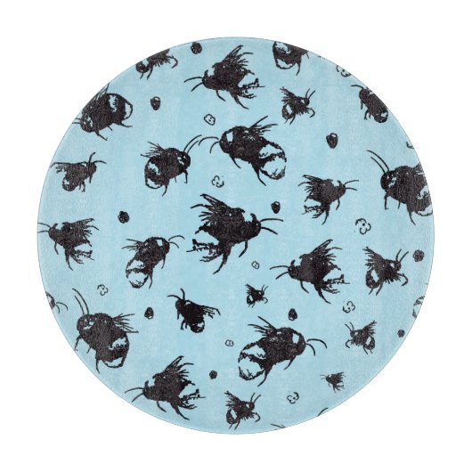 はちみつ蜂ガラス切り盤 – お母さんへの贈り物 カッティングボード (正面)