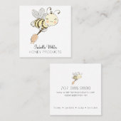 はちみつ蜜水彩蜂蜜製品 スクエア名刺 (正面/裏面)