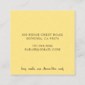 はちみつ蜜製品 スクエア名刺 (裏面)