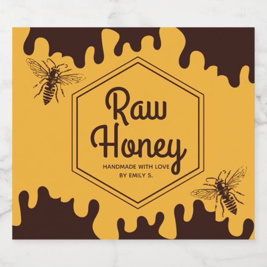 はちみつ製品の瓶ラベル スパークリングワインラベル (シングルラベル)