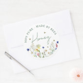 はちみつ野草花ビーグリーンラベル花 ラウンドシール (封筒)