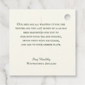 はちみつ養蜂製品のギフトラベルピンクスケップボウ フェイバータグ (裏面)