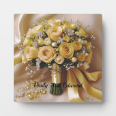 はちみつ黄色のバラ結婚の花束、 フォトプラーク (正面)