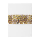 はちみつ黄色のバラ結婚の花束、 招待状ベリーバンド (裏面例)