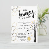 はちみつ、赤ん坊シャワー男女兼用。 招待状 (スタンド正面)