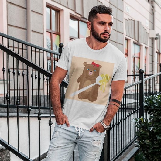 はちみつTシャツを着たクマ Tシャツ