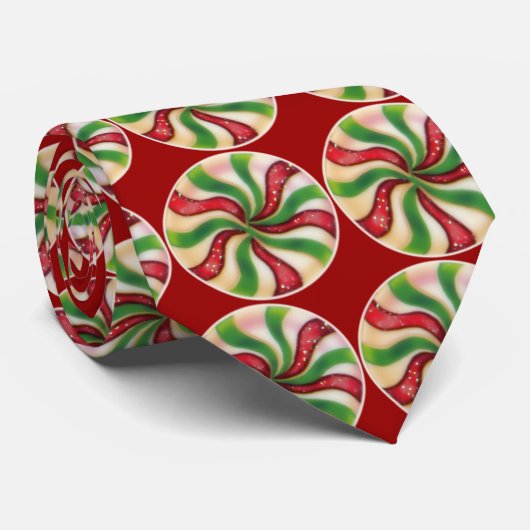 はっか菓子のクリスマスのタイ ネクタイ (ロール)