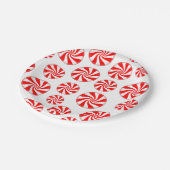 はっか菓子のメリークリスマスのパーティー ペーパープレート (アングル)