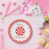 はっか菓子のメリークリスマス ペーパープレート (パーティー)