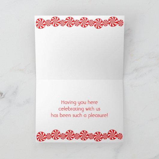 はっか菓子は感謝していしています(メッセージと) サンキューカード (内部)