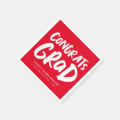 はっきりしたおめでとうが赤モダンの卒業パーティーを開く スタンダードカクテルナプキン (角)