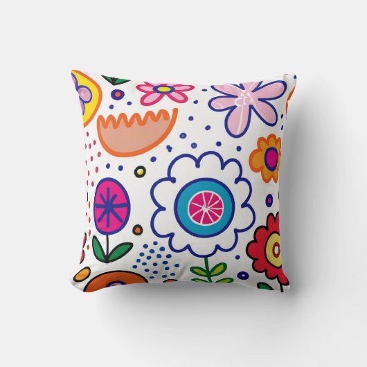 はっきりしたおもしろいの花 クッション (正面)
