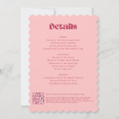 はっきりしたおもしろいガーリーピンク色マゼンタバチェロレッテ週末 招待状 (裏面)