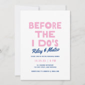 はっきりしたおもしろいモダン型ブルーのリハ結婚ーサルディナー 招待状 (正面)