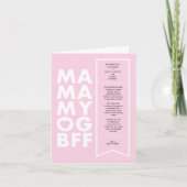 はっきりしたおもしろい編集可能チケット文字ピンクマザーズデイ カード (正面)