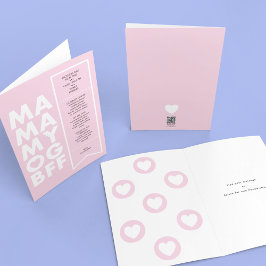 はっきりしたおもしろい編集可能チケット文字ピンクマザーズデイ カード