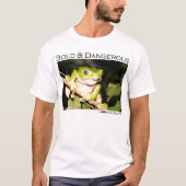 はっきりしたおよび危ないです-猿のカエル Tシャツ (正面)