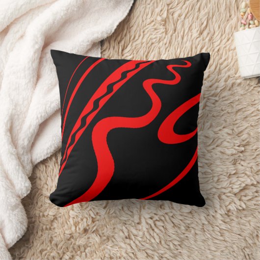 はっきりしたおよび明るいです-赤くおよび黒い種族のデザイン クッション (ブランケット)