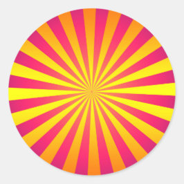 はっきりしたおよび鮮やかレトロ日が差すことステッカー ラウンドシール