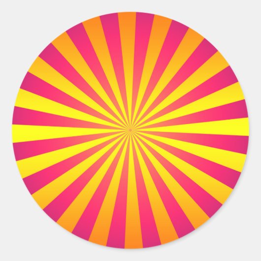 はっきりしたおよび鮮やかレトロ日が差すことステッカー ラウンドシール (正面)