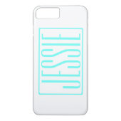 はっきりしたお名前モダンまたは単語 |白ターコイズ Case-Mate iPhoneケース (裏面)