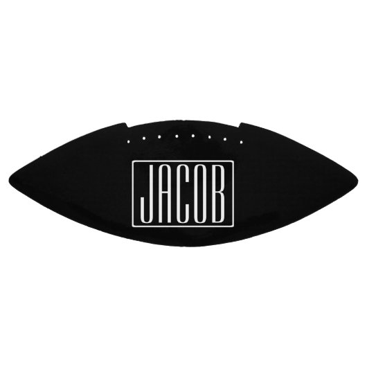 はっきりしたお名前モダンまたは単語 |黒の上に白 アメリカンフットボール (パネル)
