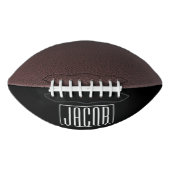 はっきりしたお名前モダンまたは単語 |黒の上に白 アメリカンフットボール (正面)