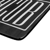 はっきりしたお名前モダンまたは単語 |黒の上に白 カッティングボード (角)