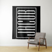 はっきりしたお名前モダンまたは単語 |黒の上に白 タペストリー (インサイチュ)