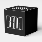 はっきりしたお名前モダンまたは単語 |黒の上に白 フェイバーボックス (正面サイド)