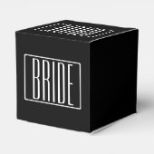 はっきりしたお名前モダンまたは単語 |黒の上に白 フェイバーボックス (裏面サイド)